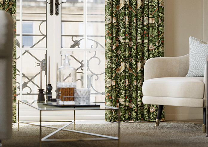 William Morris At Home Strawberry Thief, Nettle - Made to Measure Curtains - Image 5